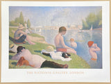 Georges Seurat exhibition poster - Une Baignade, Asnières - The National Gallery - London - museum artist - art print - impressionism