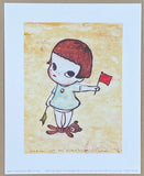 Yoshistomo Nara exhibition poster - Girl with Signal Flags - museum artist - art print - Japanese Pop Art - excellent