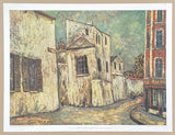 Maurice Utrillo exhibition poster - Angle a la Belle-Gabrielle - museum artist - art print - offset lithograph - impressionist - 1970s