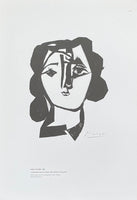 Pablo Picasso exhibition poster - Head of a woman - museum artist - very early and highly collectible art print - 1970s - excellent