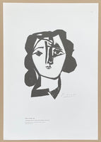 Pablo Picasso exhibition poster - Head of a woman - museum artist - very early and highly collectible art print - 1970s - excellent