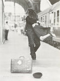 Marc Trautmann exhibition poster - Loving couple - Train Station - love - kiss - photography - black white - art print