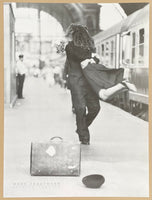 Marc Trautmann exhibition poster - Loving couple - Train Station - love - kiss - photography - black white - art print