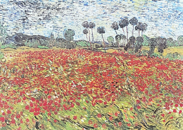 Vincent van Gogh exhibition poster - Field of Poppies - museum artist - art print - offset lithograph - France - Auvers-sur-Oise