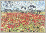 Vincent van Gogh exhibition poster - Field of Poppies - museum artist - art print - offset lithograph - France - Auvers-sur-Oise