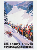 Roger Broders exhibition poster - Saint Pierre de Chartreuse - France - winter sport - skiing - snow - mountains - tourism - art print