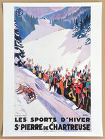 Roger Broders exhibition poster - Saint Pierre de Chartreuse - France - winter sport - skiing - snow - mountains - tourism - art print