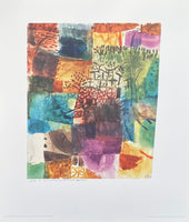 Paul Klee exhibition poster - Erinnerung an einen garten - museum artist - art print - cubism - offset lithograph - 1987