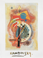 Kandinsky exhibition poster - hommage a Grohmann - museum artist - art print - golden letters - offset lithograph