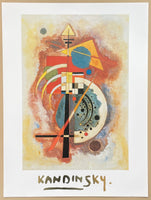 Kandinsky exhibition poster - hommage a Grohmann - museum artist - art print - golden letters - offset lithograph