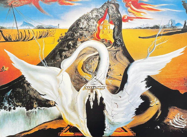 Salvador Dali poster - Bacchanale - Ballet - swan - surrealist - museum artist - art print - offset lithograph