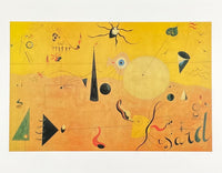 Joan Miro exhibition poster - Paysage Catalan (le chasseur) - museum artist - art print - surrealism - offset litho - 1999