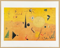 Joan Miro exhibition poster - Paysage Catalan (le chasseur) - museum artist - art print - surrealism - offset litho - 1999