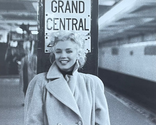 Marilyn Monroe exhibition poster - Grand Central Station - Hollywood - movie star - celebrity - black white photography - art print
