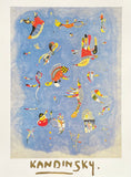 Kandinsky exhibition poster - Sky blue - museum artist - art print - surrealism - 1999