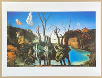 Salvador Dali exhibition poster - Swans, Reflecting Elephants - museum artist - art print - surrealism