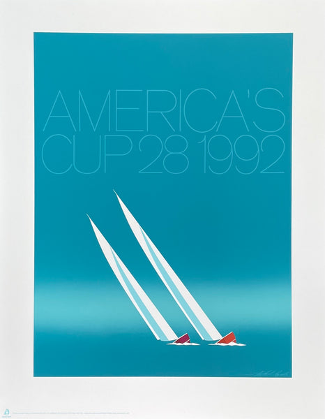 America's Cup exhibition poster - Edition 28 - 1992 - Sailing - ship - collectible - art print