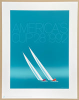 America's Cup exhibition poster - Edition 28 - 1992 - Sailing - ship - collectible - art print