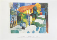 August Macke exhibition poster - House in the garden - 1914 - expressionist - museum artist - art print