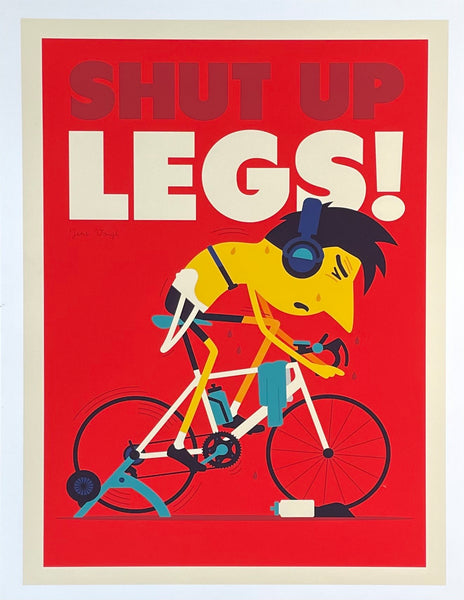 Spencer Wilson exhibition poster - Shut up Legs - shipping line - cycling - Bicycle  - sport - fitness - art print