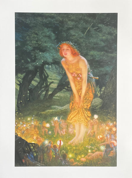 Edward Robert Hughes exhibition poster - Midsummer Eve - fairy - museum artist - art print