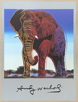 Andy Warhol exhibition poster - African Elephant - Endangered Species - museum artist - art print - comic style - pop art