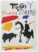 Pablo Picasso exhibition poster - Toros y toreros - museum artist - art print - offset lithograph - bull