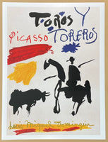 Pablo Picasso exhibition poster - Toros y toreros - museum artist - art print - offset lithograph - bull