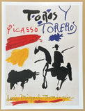 Pablo Picasso exhibition poster - Toros y toreros - museum artist - art print - offset lithograph - bull