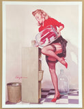 Pin up Girl exhibition poster - Filling a Water Dispenser - sensual - sexy woman - art print - reproduction