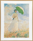 Claude Monet exhibition poster - Woman with a parasol - impressionist - romantic - white dress - museum artist - art print