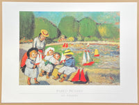 Pablo Picasso exhibition poster - Les Tuileries - playing children - museum artist - art print - 1995 - excellent