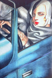 Tamara de Lempicka exhibition poster - Self-portrait - young lady in car - art deco - museum artist - art print - excellent