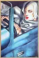 Tamara de Lempicka exhibition poster - Self-portrait - young lady in car - art deco - museum artist - art print - excellent