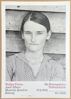 Walker Evans exhibition poster - Portrait - Retrospective - American photographer - black white - museum artist - art print - Excellent