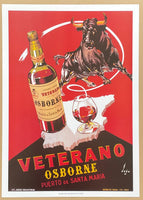 Osborne Veterano exhibition poster - Brandy - Cognac - cheers - drinks - decorative art print - restaurant - bar - bull - reproduction