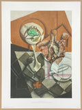 Juan Gris exhibition poster - Still life with fruit dish and water bottle - museum artist - art print - Cubism - 1970s