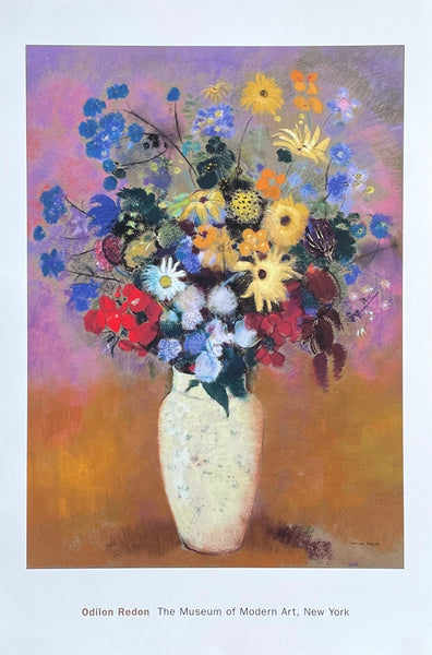 Odilon Redon exhibition poster - vase of flowers, 1914 - still life - The Museum of Modern Art - museum artist - art print