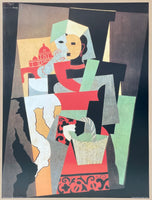 Pablo Picasso exhibition poster - L'Italienne, 1917 - The Italian lady - portrait - cubism - museum artist - art print - 1996