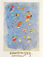 Kandinsky exhibition poster - Sky blue - museum artist - art print - surrealism - 1999