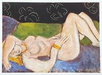Henri Matisse exhibition poster - Nu Allonge  - Reclining nude - French Art - museum artist - art print - woman on sofa