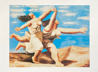 Pablo Picasso exhibition poster - Two women running on the beach - freedom - museum artist - art print - 1999