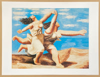 Pablo Picasso exhibition poster - Two women running on the beach - freedom - museum artist - art print - 1999