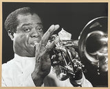 William P Gottlieb exhibition poster - The golden age of jazz - black white photography - blues music concert trumpet - art print