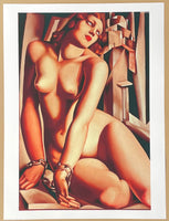 Tamara de Lempicka exhibition poster - Chained nude - female portrait - art deco - museum artist - art print - excellent