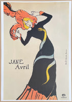 Henri De Toulouse-Lautrec exhibition poster - Jane Avril - very large art print - high quality reproduction - 1996