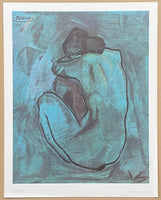 Pablo Picasso exhibition poster - Blue Nude - museum artist - very early and highly collectible art print - 1963