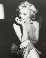 Marilyn Monroe exhibition poster - Portrait with pen - black white photography - offset lithograph - hollywood - movie star - art print