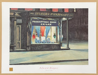 Edward Hopper exhibition poster - Drug store - shop - museum artist - art print - New York - American scene