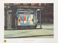 Edward Hopper exhibition poster - Drug store - shop - museum artist - art print - New York - American scene